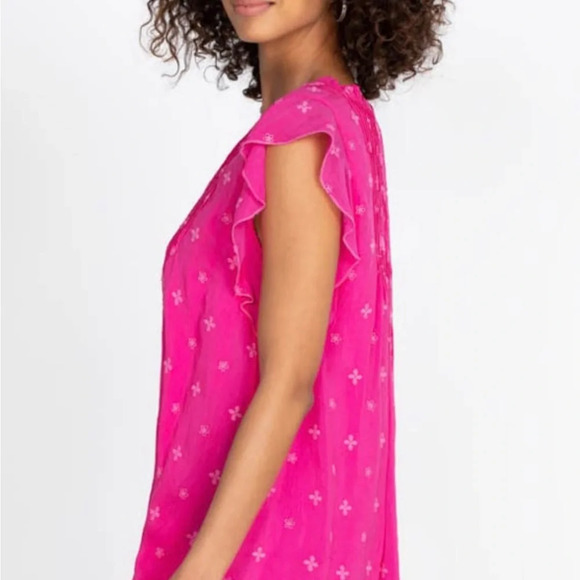 JOHNNY WAS Athena Tunic Pink Eyelet Top BNWT - Picture 5 of 11